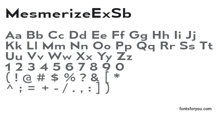 Шрифт MesmerizeExSb – алфавит, цифры, специальные символы