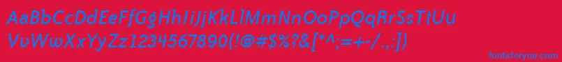 Шрифт BaileySansItcBookItalic – синие шрифты на красном фоне