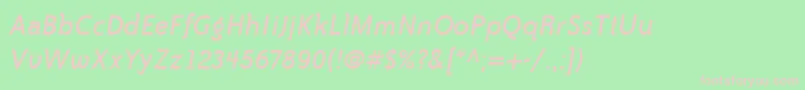 BaileySansItcBookItalic-fontti – vaaleanpunaiset fontit vihreällä taustalla