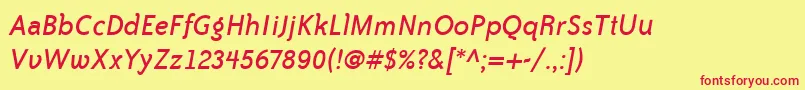 BaileySansItcBookItalic Font – Red Fonts on Yellow Background