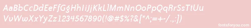 フォントBaileySansItcBookItalic – ピンクの背景に白い文字