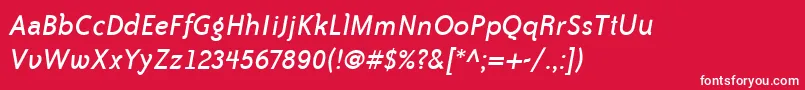 BaileySansItcBookItalic Font – White Fonts on Red Background