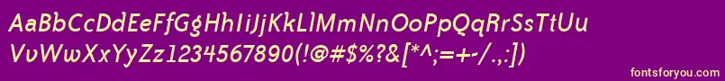BaileySansItcBookItalic Font – Yellow Fonts on Purple Background