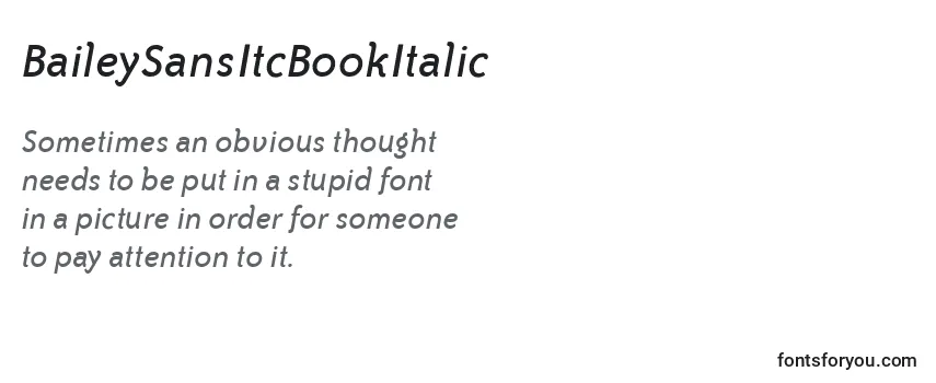 Review of the BaileySansItcBookItalic Font