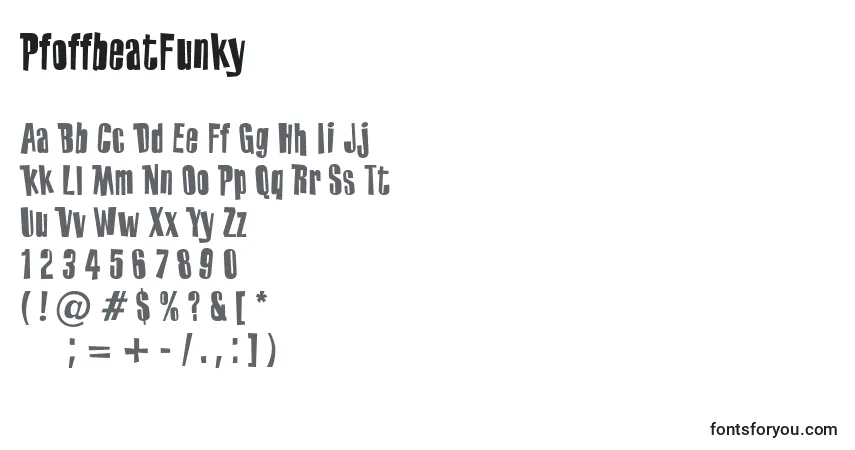 Czcionka PfoffbeatFunky – alfabet, cyfry, specjalne znaki