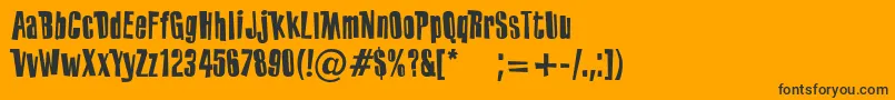 PfoffbeatFunky-Schriftart – Schwarze Schriften auf orangefarbenem Hintergrund