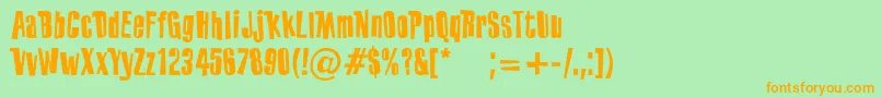 PfoffbeatFunky Font – Orange Fonts on Green Background