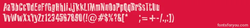 PfoffbeatFunky Font – Pink Fonts on Red Background