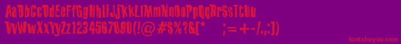 PfoffbeatFunky Font – Red Fonts on Purple Background