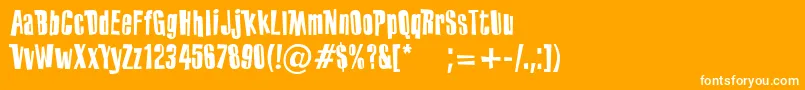 PfoffbeatFunky-Schriftart – Weiße Schriften auf orangefarbenem Hintergrund