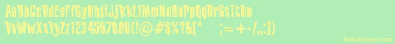 PfoffbeatFunky Font – Yellow Fonts on Green Background