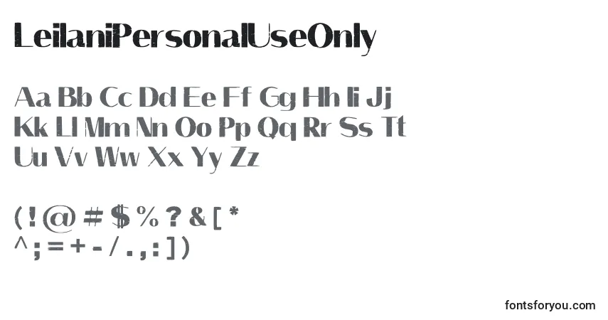 Шрифт LeilaniPersonalUseOnly (105850) – алфавит, цифры, специальные символы