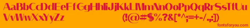 Шрифт LeilaniPersonalUseOnly – красные шрифты на оранжевом фоне