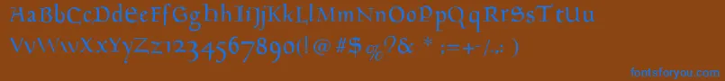 Goudament Font – Blue Fonts on Brown Background