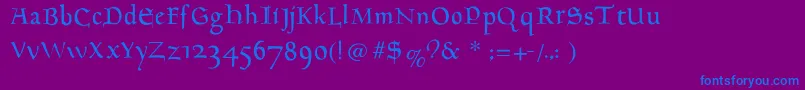 Goudament Font – Blue Fonts on Purple Background