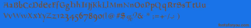 Goudament Font – Brown Fonts on Blue Background