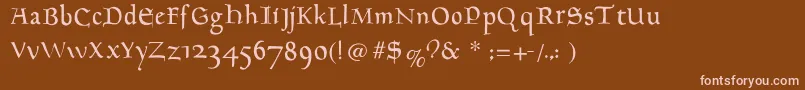Goudament Font – Pink Fonts on Brown Background