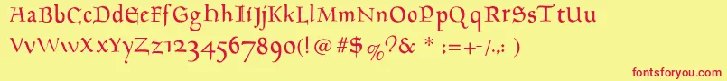 Goudament Font – Red Fonts on Yellow Background