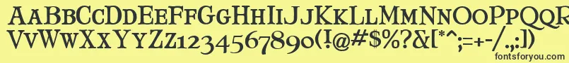 MaryJaneSmallCaps Font – Black Fonts on Yellow Background