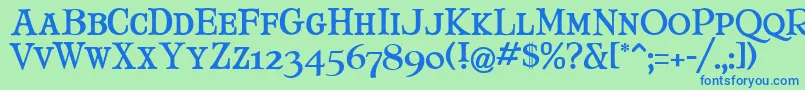 MaryJaneSmallCaps Font – Blue Fonts on Green Background