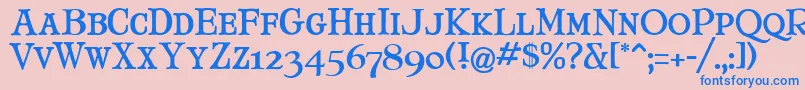 MaryJaneSmallCaps Font – Blue Fonts on Pink Background