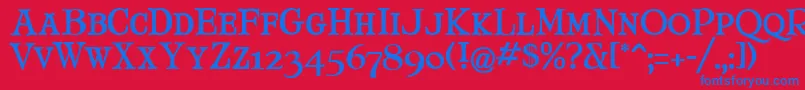 MaryJaneSmallCaps Font – Blue Fonts on Red Background