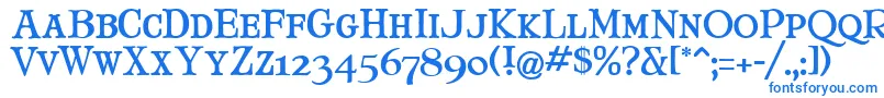 MaryJaneSmallCaps Font – Blue Fonts on White Background