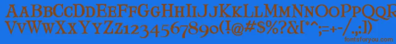 MaryJaneSmallCaps Font – Brown Fonts on Blue Background