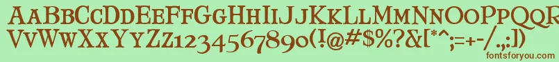 MaryJaneSmallCaps Font – Brown Fonts on Green Background