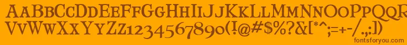 MaryJaneSmallCaps Font – Brown Fonts on Orange Background