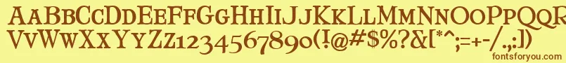 MaryJaneSmallCaps Font – Brown Fonts on Yellow Background