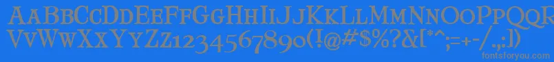 MaryJaneSmallCaps Font – Gray Fonts on Blue Background