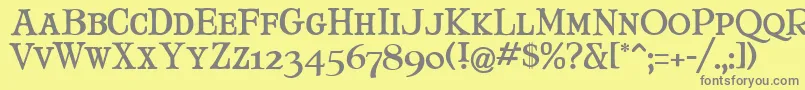MaryJaneSmallCaps Font – Gray Fonts on Yellow Background