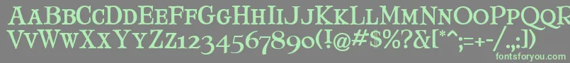 MaryJaneSmallCaps Font – Green Fonts on Gray Background