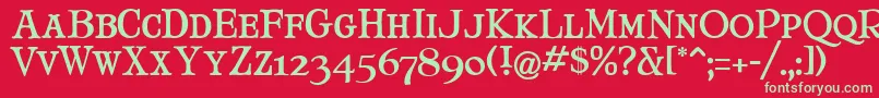 MaryJaneSmallCaps Font – Green Fonts on Red Background