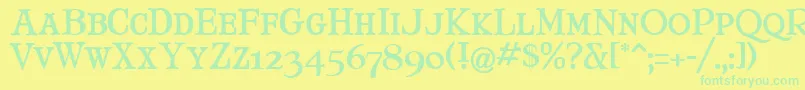 Шрифт MaryJaneSmallCaps – зелёные шрифты на жёлтом фоне
