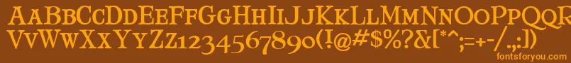 MaryJaneSmallCaps Font – Orange Fonts on Brown Background