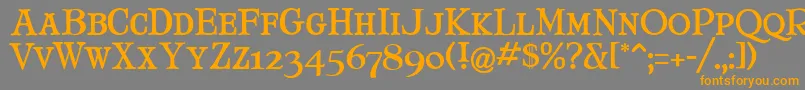 フォントMaryJaneSmallCaps – オレンジの文字は灰色の背景にあります。