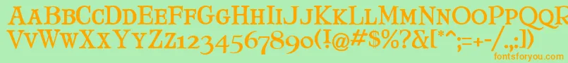 MaryJaneSmallCaps Font – Orange Fonts on Green Background