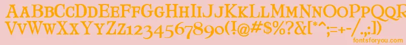 MaryJaneSmallCaps Font – Orange Fonts on Pink Background