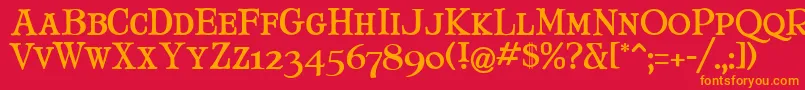 MaryJaneSmallCaps Font – Orange Fonts on Red Background