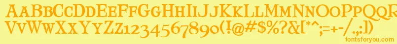 MaryJaneSmallCaps Font – Orange Fonts on Yellow Background