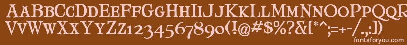 MaryJaneSmallCaps Font – Pink Fonts on Brown Background