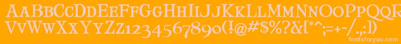 MaryJaneSmallCaps Font – Pink Fonts on Orange Background