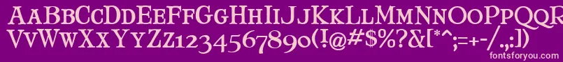MaryJaneSmallCaps Font – Pink Fonts on Purple Background