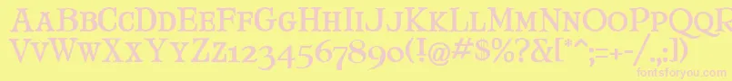 MaryJaneSmallCaps Font – Pink Fonts on Yellow Background