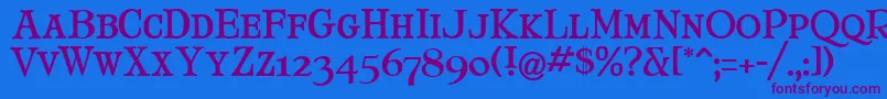 MaryJaneSmallCaps Font – Purple Fonts on Blue Background