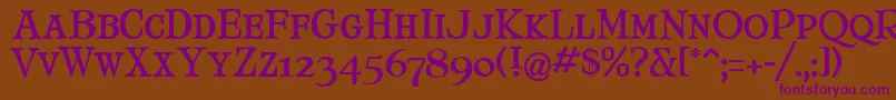 MaryJaneSmallCaps Font – Purple Fonts on Brown Background