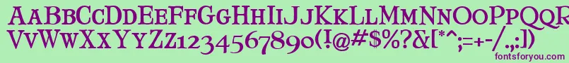 MaryJaneSmallCaps Font – Purple Fonts on Green Background