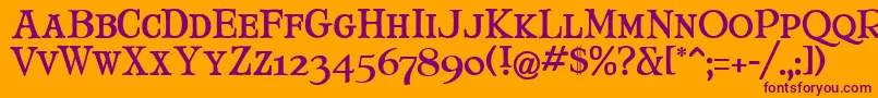 MaryJaneSmallCaps Font – Purple Fonts on Orange Background